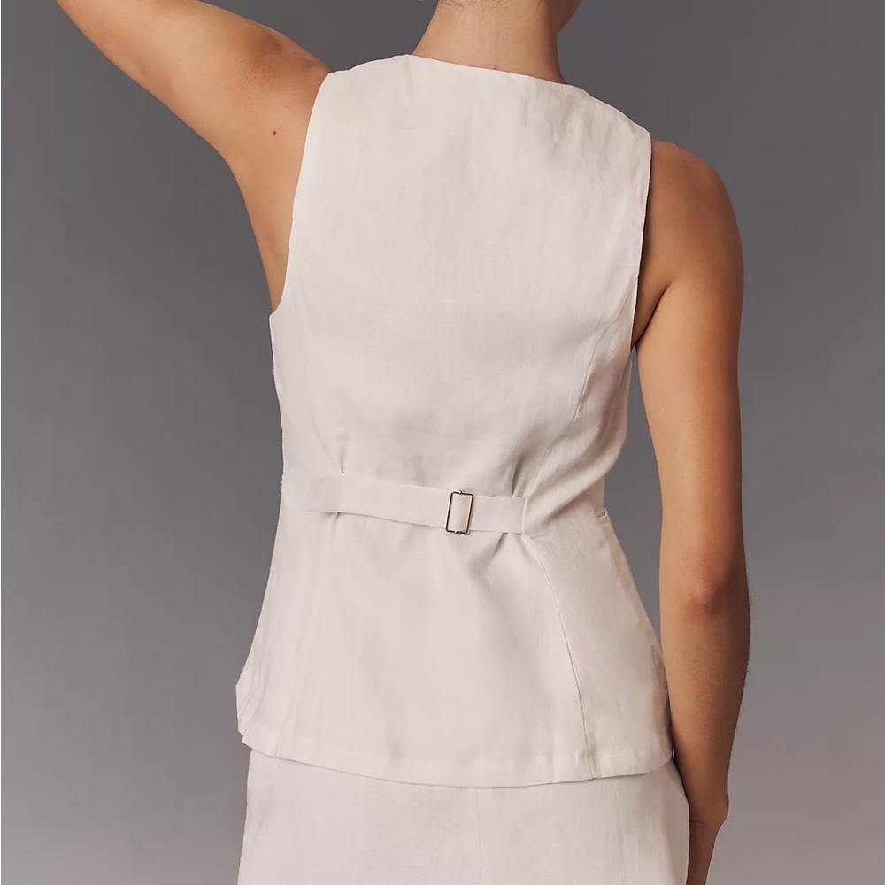 Reformation Top Aspen Linen Vest‎ Sz 4 - Picture 3 of 9